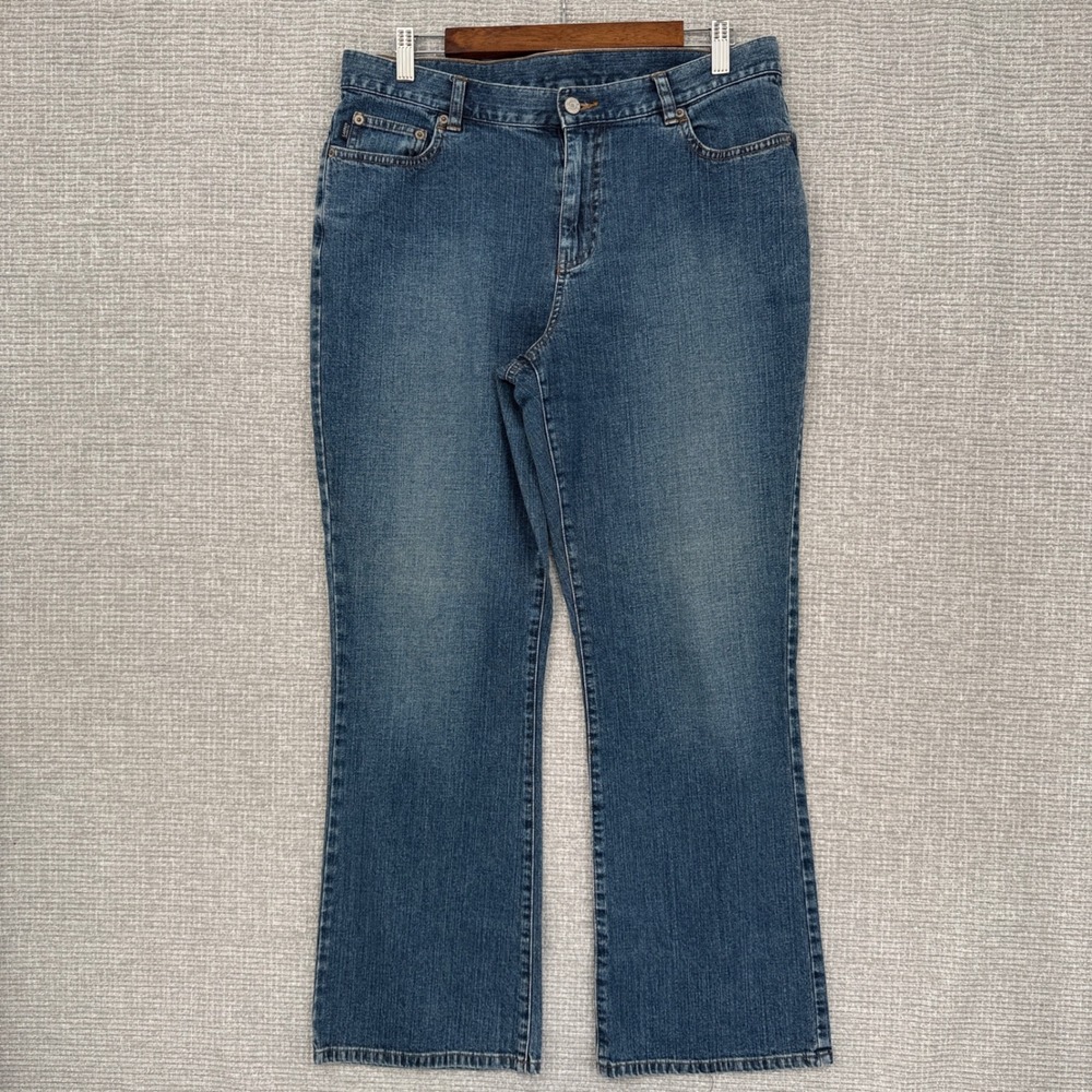 Lauren Jeans Co. Bootcut Jeans Womens Sz 16 Stretch Denim Classic Blue Western‎
